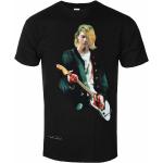 Miesten t-paita Nirvana - Kurt Cobain - Guitar Photo Colour - MUSTA - ROCK OFF - KCTS09MB - KCTS09MB
