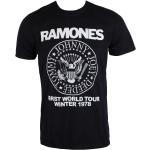 miesten t-paita Ramones - Ensimmäinen maailma To ur 1978 - musta - ROCK OFF - RATTRTW01MB