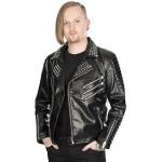 Miesten Mustat Rock-tyyliset Keinonahkaiset Koon XL Vuoratut Metalliset Plus-koon takit 