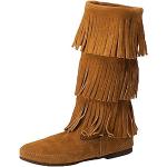 Minnetonka 3-Layer Fringe Women's Half Shaft Moccasin Boots, Brown 2