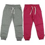 Minymo Girl's Basic 37 2 Pack Sweat Trousers, Multicoloured (Dark Pink), 140 cm