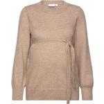 Mlnewanne L/S Knit Top A. Noos Tops Knitwear Jumpers Beige Mamalicious