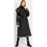 Naisten Mustat Casual-tyyliset Kankaiset Koon 4 XL Hupulliset Pitkät takit alennuksella 