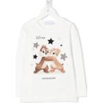 Naisten Valkoiset Spandex- Pitkähihaiset MONNALISA Disney O -kaula-aukkoiset O-aukkoiset t-paidat alennuksella 