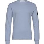 Monologo Badge Waffle Ls Tee T-shirts Long-sleeved Sininen Calvin Klein Jeans