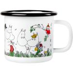 Moomin Enamel Mug 15Cl Happy Family Home Tableware Cups & Mugs Coffee Cups White Moomin