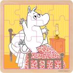 Moomin - Wooden Square Puzzle - Bedtime Jumping Toys Puzzles And Games Puzzles Wooden Puzzles Multi/patterned MUMIN