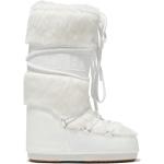 Naisten Valkoiset PVC-muoviset Koon 42 Pyöreäkärkiset Nauhalliset Vettähylkivät Moon boot Icon Moon bootsit talvikaudelle 