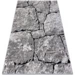 Matto moderni COZY 8985 Brick katukivet, kivi - Rakenteellinen, kaksi fleece-tasoa harmaa 80x150 cm
