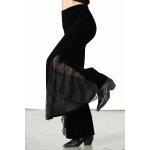 Naisten Mustat Samettiset Koon 4 XL Leveälahkeiset housut 