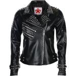 Naisten Mustat Rock-tyyliset Keinonahkaiset Koon XL Vuoratut Metalliset Biker-takit 