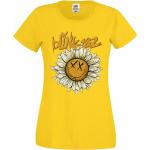 Naisten Keltaiset Koon L Blink-182 Kukalliset Puuvillabändi-t-paidat 