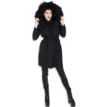 Naisten Mustat Viskoosiset Koon XL Hupulliset Plus-koon hupulliset takit talvikaudelle 
