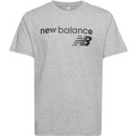 Miesten Harmaat Casual-tyyliset Lyhythihaiset New Balance O -kaula-aukkoiset Logo-t-paidat 