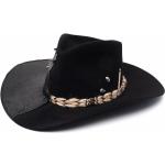 Naisten Mustat Vasikannahkaiset Koon XL The Crown Fedora-hatut 56 cm päänympäryksellä 
