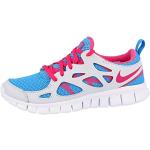 Nike Free Run 2 Gs 477701-401 Unisex - Kinder Low-Top Sneaker, Mehrfarbig (Vivid Blue/Vivid Pink/Pure Platinum/White) 36.5