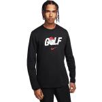 Miesten Mustat Pitkähihaiset Nike Golf Puuvillaurheilu-t-paidat 