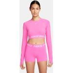Naisten Vaaleanpunaiset Polyesteriset Pitkähihaiset Nike Pro Treenipaidat alennuksella 