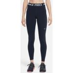 Nike Pro Women's Mid-Rise Mesh-Panelled Leggings - 50% Recycled Polyester - Blue