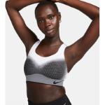 Nike Swoosh Flyknit Women's High-Support Non-Padded Sports Bra - Black - 50% Recycled Polyester