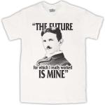 Nikola Tesla The Future Is Mine Mens T-Shirt, White, Medium