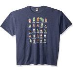 Nintendo Herren Pixel Cast T-Shirt, Premium Navy Heather, 2X