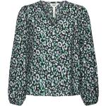 Objleonora L/S V-Neck Top Tops Blouses Long-sleeved Multi/patterned Object