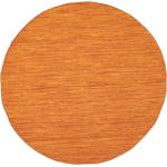 Oranssit Villaiset Rugvista Kelim Loom Pyöreät matot läpimitaltaan 150cm 