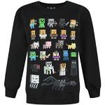 Minecraft Boys Jumper Kinder Sprites Creeper Pig Black Sweatshirt Sweater 7-8 Jahre