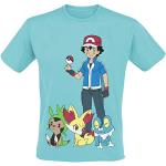 Miesten Turkoosit Koon L Konepestävät Pokemon Ash Ketchum T-paidat 
