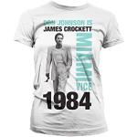 Officially Licensed Merchandise Don Johnson Is Crockett Girly T-Shirt (White), Large