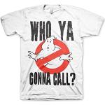 Officially Licensed Merchandise Ghostbusters Who Ya Gonna Call? T-Shirt (White), Large