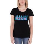 Officially Licensed Merchandise Miami Vice Distressed Logo Girly T-Shirt (Black), Medium