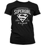 Supergirl T Shirt Strong & Faster Nue offiziell damen Skinny Fit Schwarz