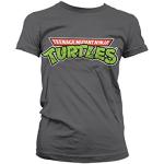 Officially Licensed Merchandise TMNT - Classic Logo Girly T-Shirt (D.Grey), Large