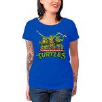 Officially Licensed Merchandise TMNT - Distressed Group Girly T-Shirt (Navy), X-Large