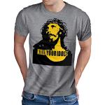 OM3® Kill Your Idols T-Shirt | Herren | 90s Jesus Hard Rock Punk Grunge Music Band | Grau Meliert, XL