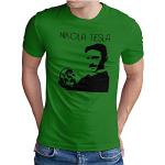 Om3 - Nikola Tesla - T-Shirt Physics Power Nerd Elektric Geek Energie Emo, 3xl, Green