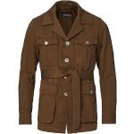Oscar Jacobson Westwood Washed Cotton Shirt Jacket Army Brown