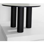 Mustat MDF-levystä valmistetut Kiiltäväpintaiset Pyöreät ruokapöydät läpimitaltaan 120cm 
