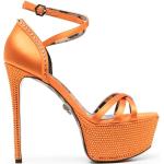 Naisten Oranssit Mokkanahkaiset Koon 41 Soljelliset Philipp Plein Niitti Korkeakorkoiset sandaalit alennuksella 