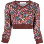 Philosophy Di Lorenzo Serafini floral-motif cropped sweater - Brown