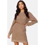 Pieces Calley O-Neck Knit Dress Silver Mink M