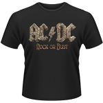 Plastichead Herren T-Shirt Ac/dc Rock Or Bust, Schwarz (Black), S