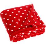 Playshoes Unisex Baby Soft Fleece Blanket Dots 75x100cm Dressing Gown, Red (Original), One Size (Manufacturer Size:75x100cm)