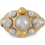 Pragnell Vintage 1941-1960 18kt yellow gold Retro natural pearl bombé ring