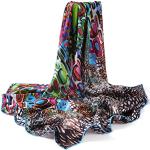 Prettystern Women's Colourful Painting Modern Graphic Silk Scarf, P032 - Colourful