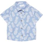 Printed Cotton Shirt Shirts Short-sleeved Shirts Sininen Mango Ehdollinen Tarjous