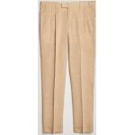 PT01 Slim Fit Pleated Linen Trousers Light Beige