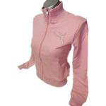 Puma Flash Cat Jacket Female, Sweat Women's Jacket Black Sports and leisure jacket in Pastel Pink Peony or Pastellgelb/Lemonade with Puma Logo Attractive Silver Stripes and Neck Embroidery - l